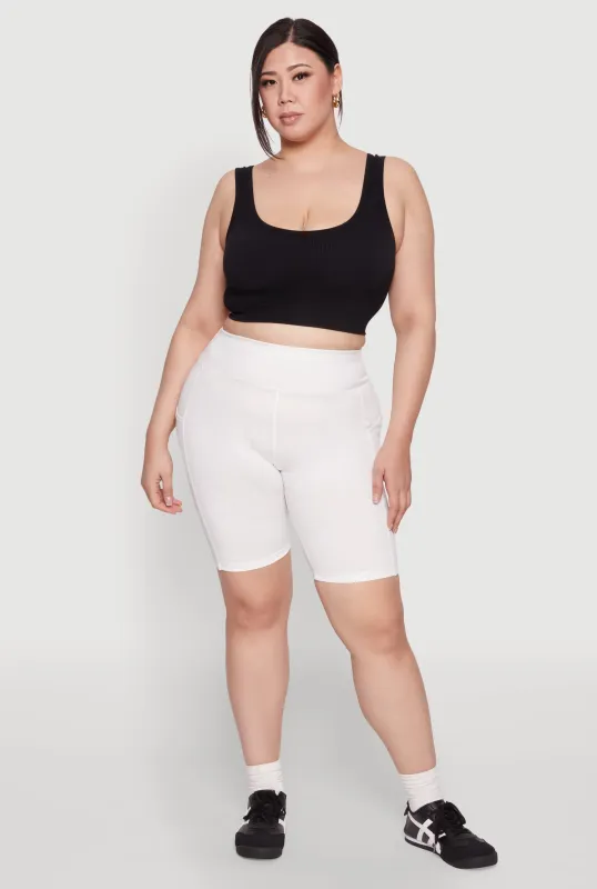 Plus Size Side Pocket Cycling Shorts sold by Rainbow
