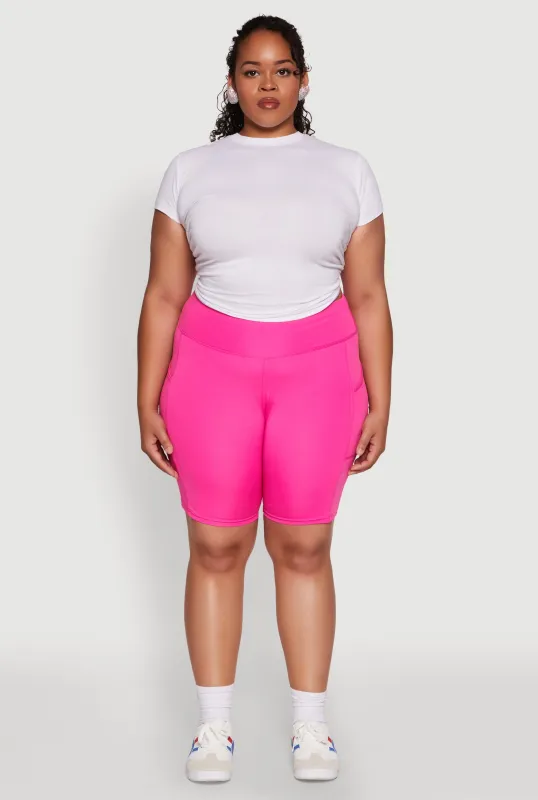 Plus Size Side Pocket Cycling Shorts sold by Rainbow