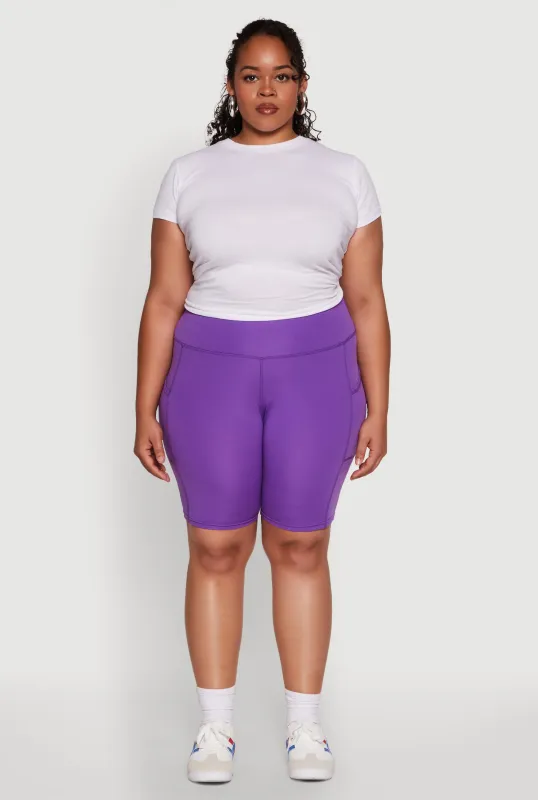Plus Size Side Pocket Cycling Shorts sold by Rainbow