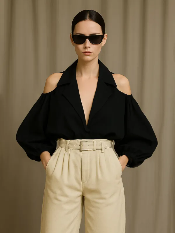 Cut Out Halter Neck Dolman Sleeve Blouses sold by Urban Revivo