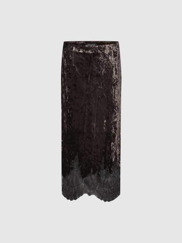 Lace Hem Straight Skirts sold by Urban Revivo