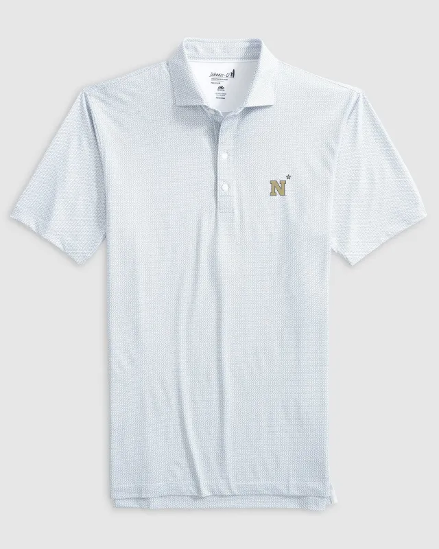 U.S. Naval Academy Slade Performance Jersey Printed Polo - Cooperstown Logo sold by Johnnie-O