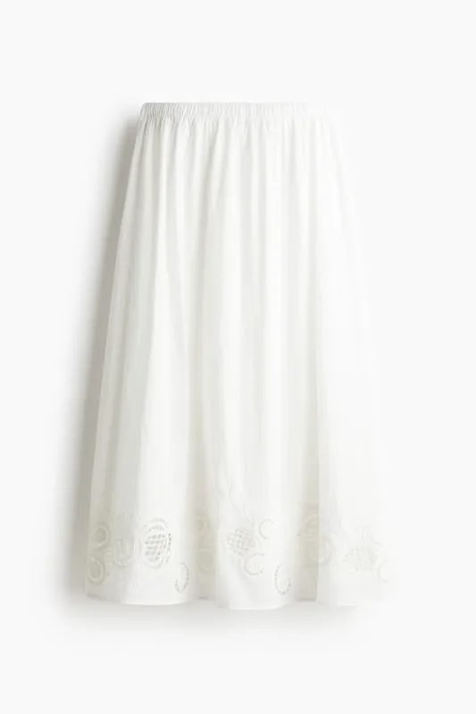H&M - Broderie anglaise cotton skirt - White sold by H&M