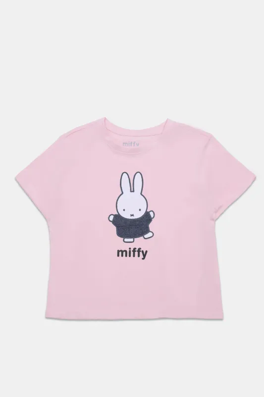 Miffy Glitter Graphic Boxy Cropped Tee sold by Bluenotes