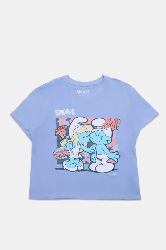 The Smurfs Graphic Boxy Cropped Tee sold by Bluenotes