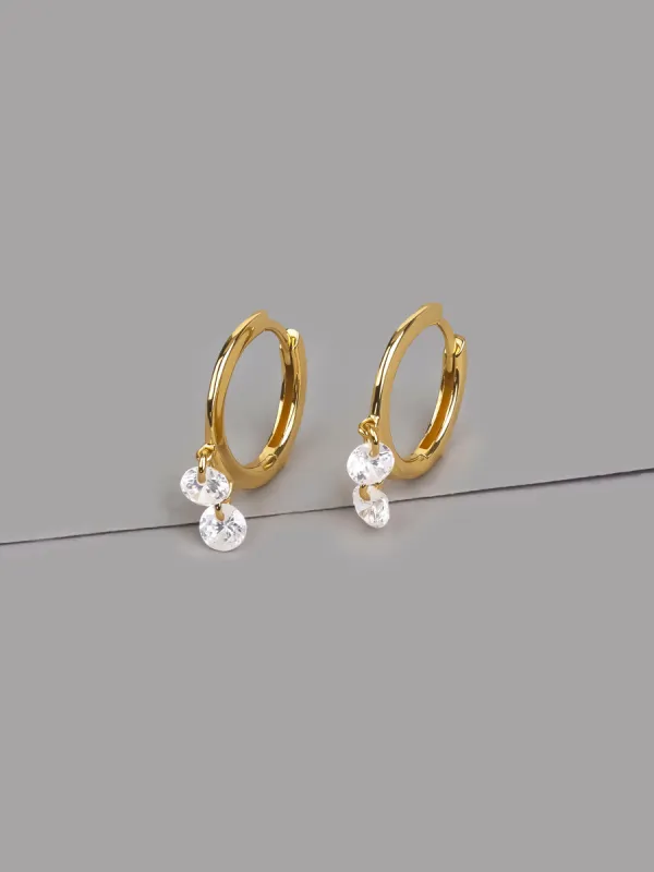 Glimmer Gems 14K Gold Vermeil Huggie sold by Wanderlust and Co