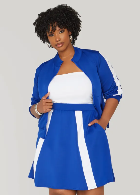 Stripe Trimmed Tennis Skirt sold by Ashley Stewart