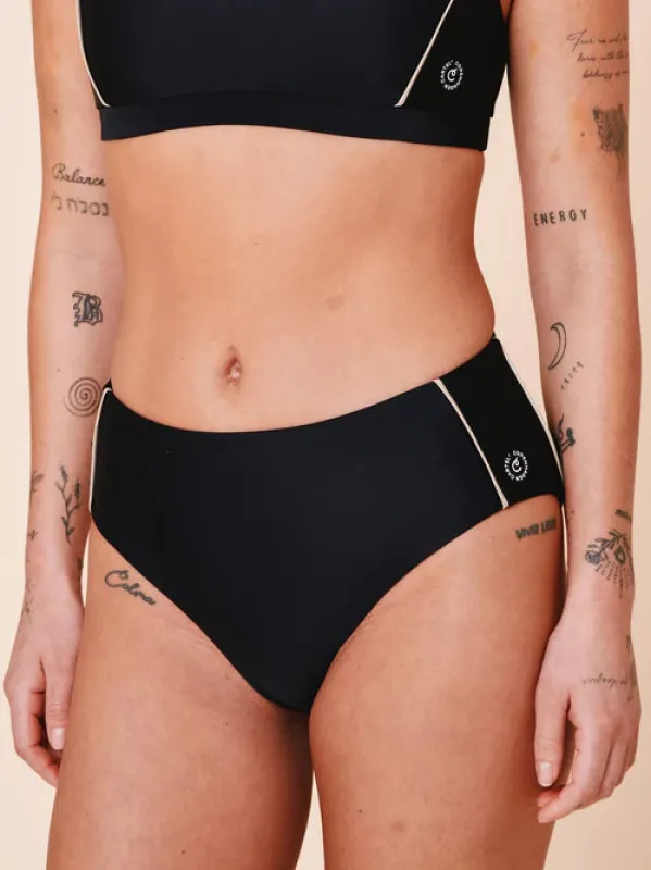 Ubud Colorblock Highwaisted Bikini Bottom Nero sold by Ivalo.com