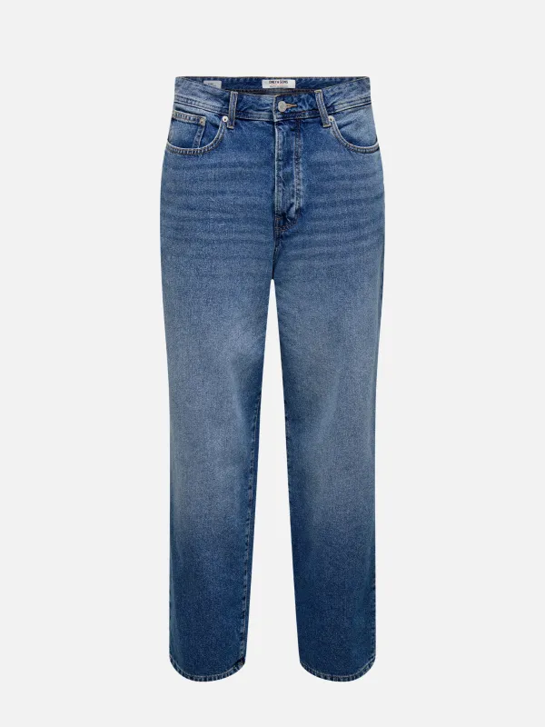 Fade Loose Fit Jeans - Medium Blue sold by Plenty