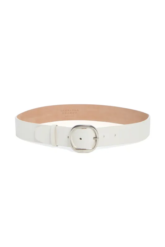 Elster Buckle Belt in Ivory Leather sold by Gabriela Hearst