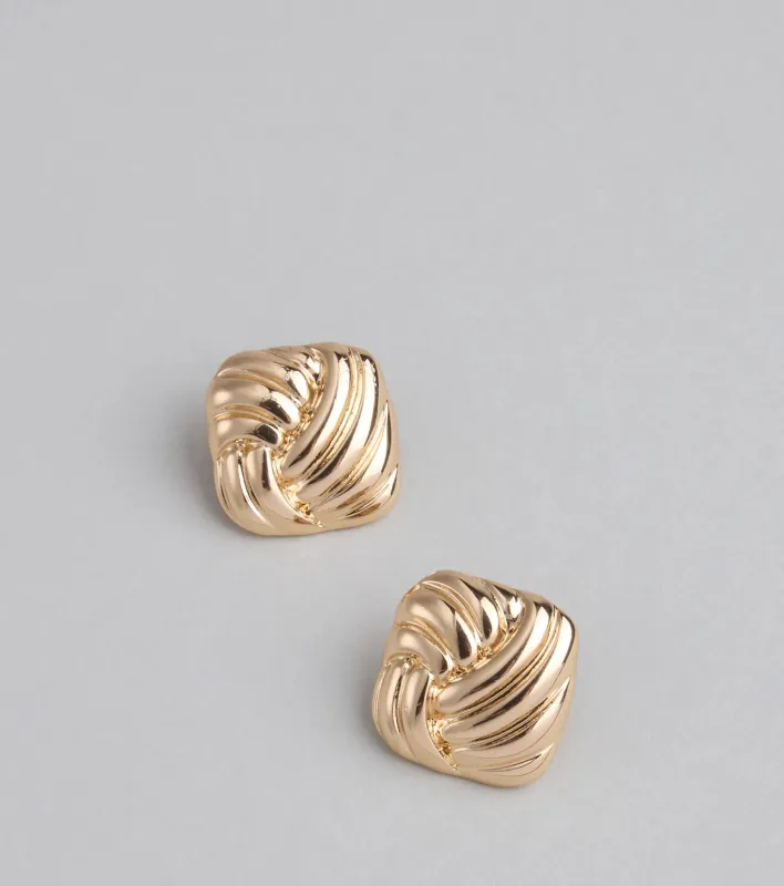 Luxe Intertwined Square Stud Earrings sold by Windsor