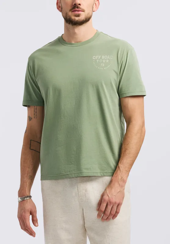 Toffroad Men's Graphic T-Shirt with Off Road Tour Print, Hedge Green - BM24657 sold by Buffalo David Bitton
