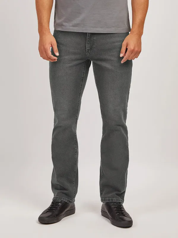 Straight Gray Stretch Jeans sold by Mott & Bow