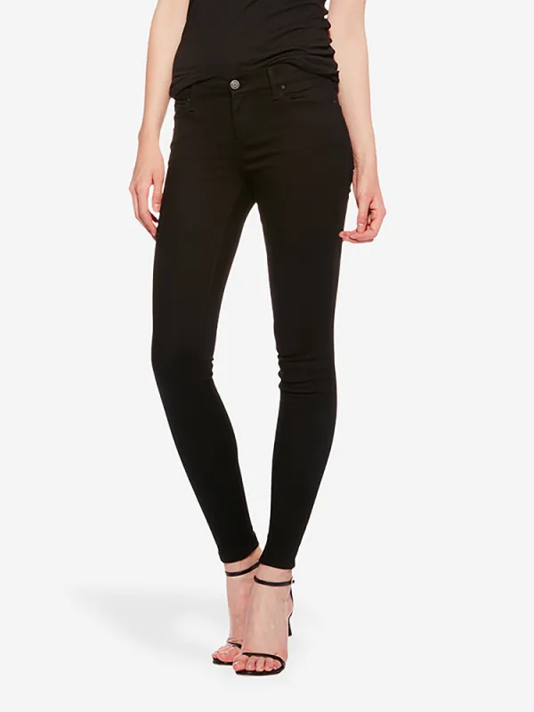 Mid Rise Skinny Fade-Resistant Black Stretch Jeans sold by Mott & Bow