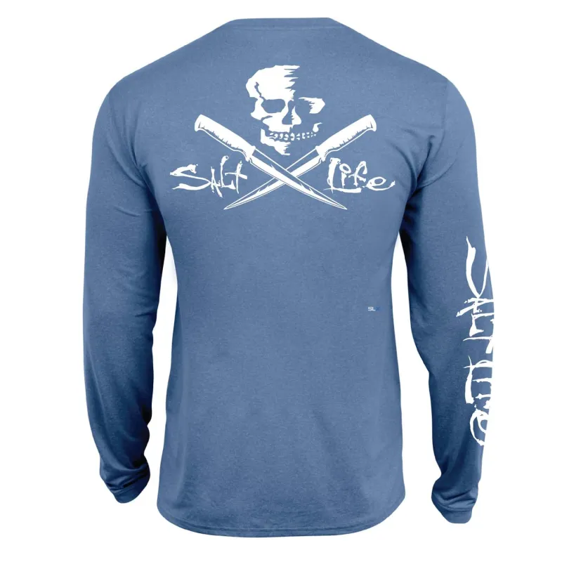 Men's Skull and Fillet Long Sleeve Performance SLX Shirt sold by Salt Life