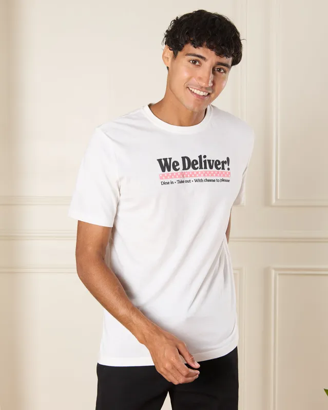 Men White Graphic T-Shirt sold by Redtag