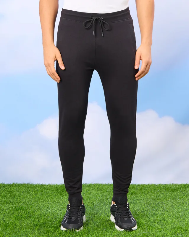 Men Black Plain Active Pants sold by Redtag