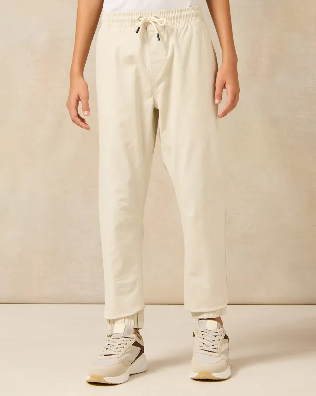 Senior Boys Cream Pull On Joggers sold by Redtag