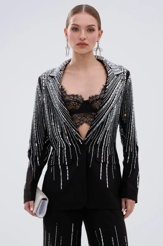 MILA EMBELLISHED BLAZER IN BLACK sold by AKIRA