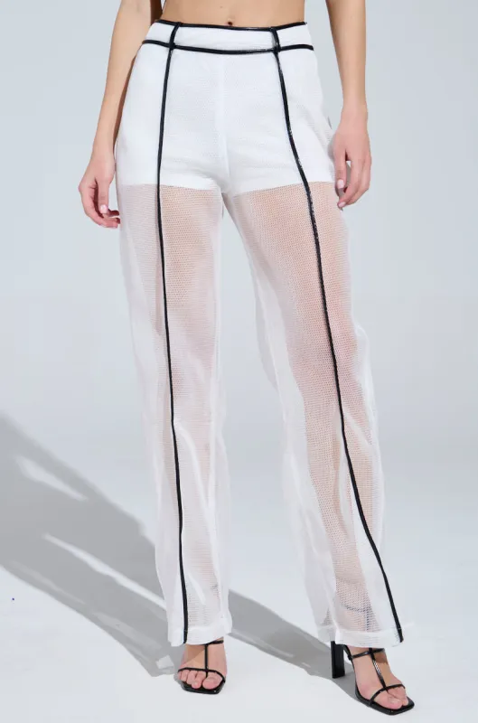 ONE TO WATCH MESH TROUSER IN WHITE sold by AKIRA