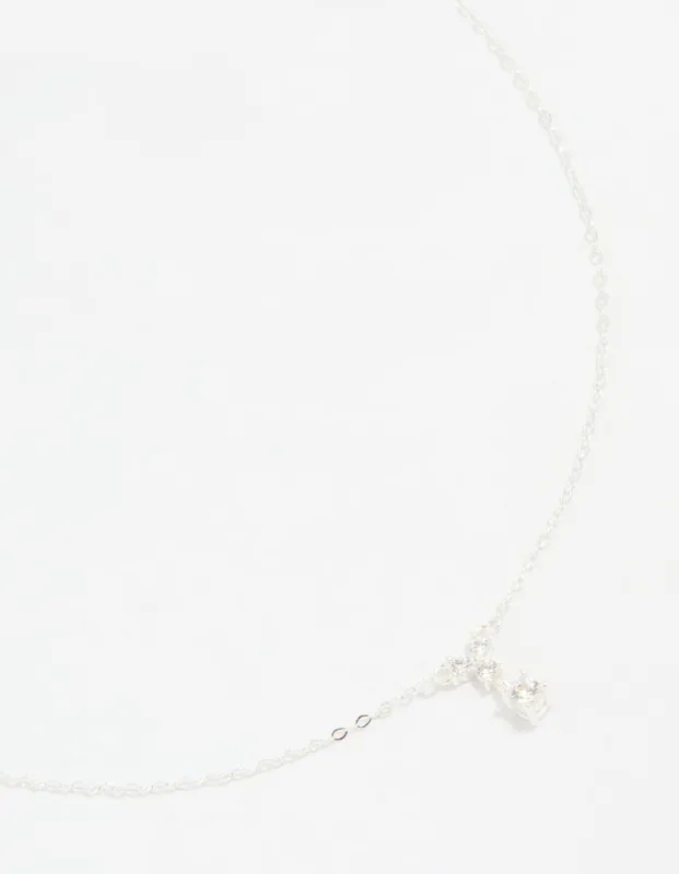 Sterling Silver Cubic Zirconia Drop Necklace sold by lovisa