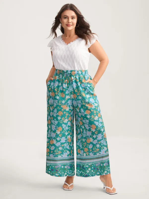 Breezy Floral Print Wide-Leg Pants sold by Bloomchic