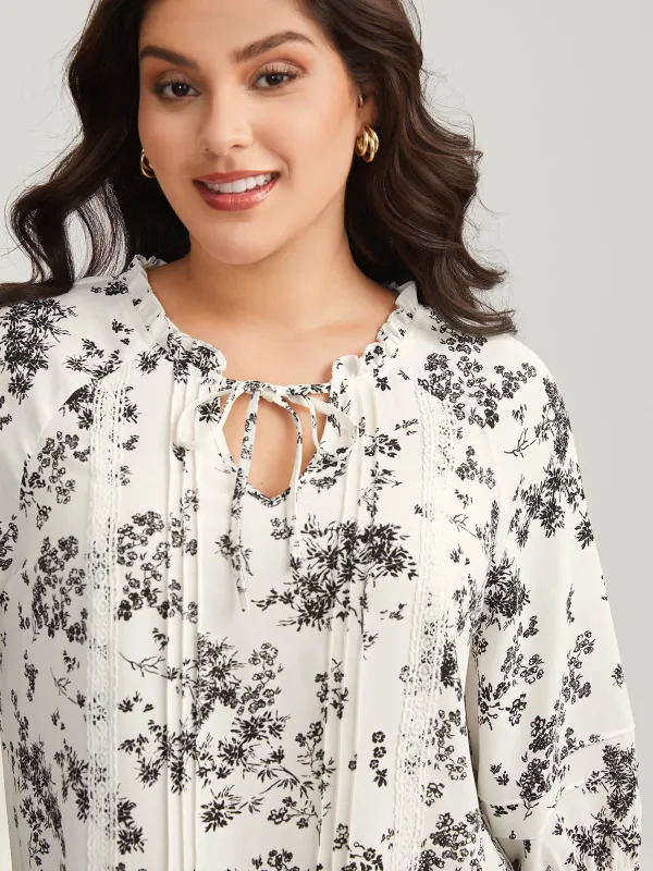 Floral Print Plicated Detail Blouse sold by Bloomchic