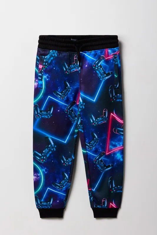 Boys Gamer Print Fleece Jogger sold by Urban Planet