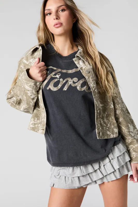 T-shirt coupe garçonne lavé à imprimé Ford Camo sold by Urban Planet