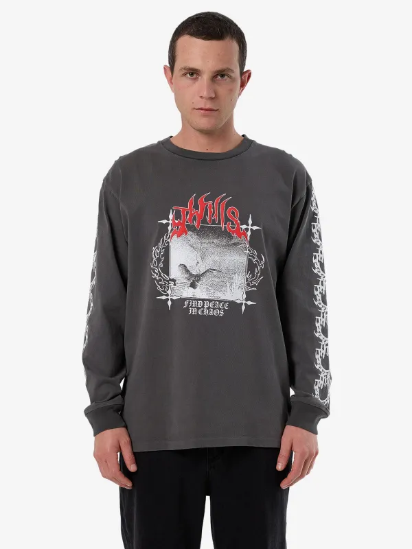 Peaceful Chaos Oversize Fit Long Sleeve Tee - Merch Black sold by Thrills