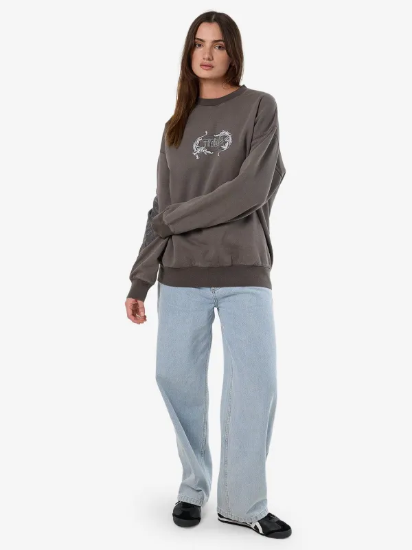 Decisions Slouch Crew - Charcoal Rose sold by Thrills