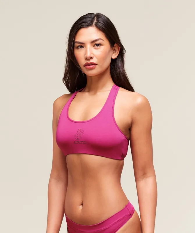 Gymshark Deadlift Graphic Cotton Bralette - Winning Pink sold by Gymshark