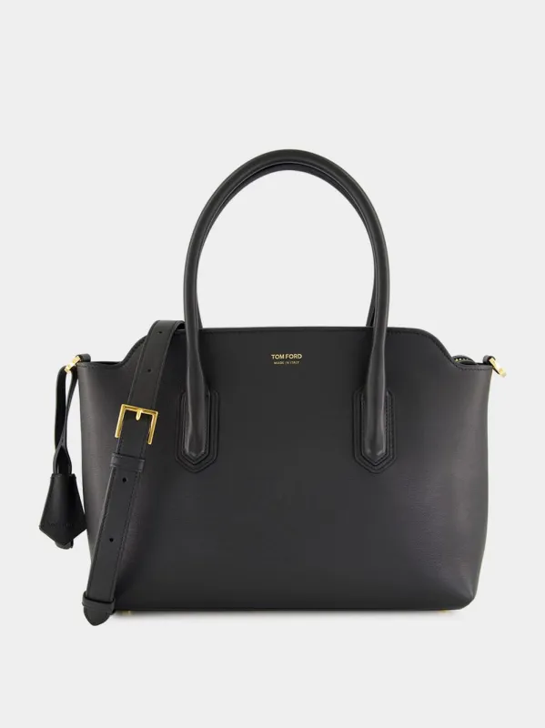 Black Medium Grain Leather Handbag sold by Fashion Clinic