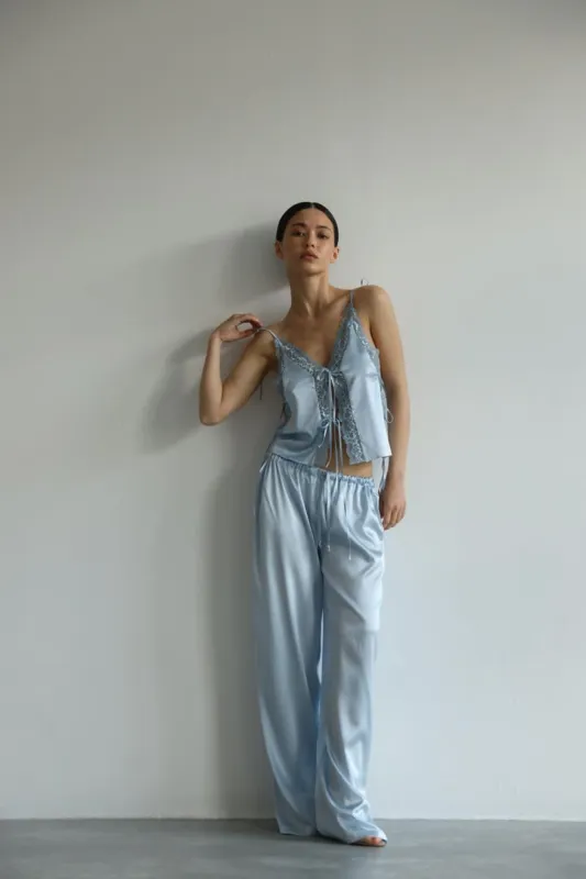Lucy - Blue pjs with pants sold by The Robe