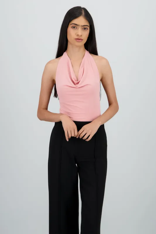 Bodysuit halter escote cascada drapeado sold by Shasa