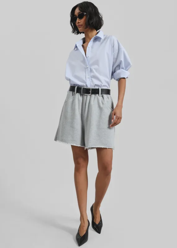 Soria Cotton Shorts - Grey sold by Frankie Shop