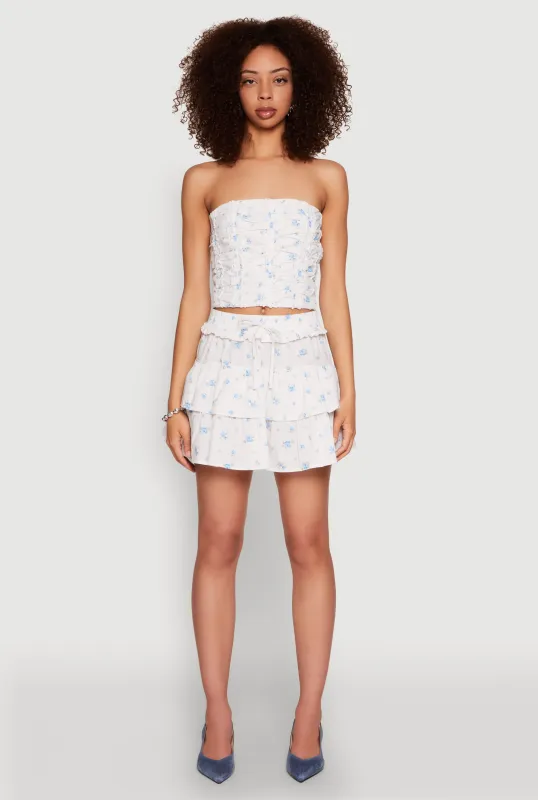 Iris High Waist Tiered Mini Skirt sold by Rainbow