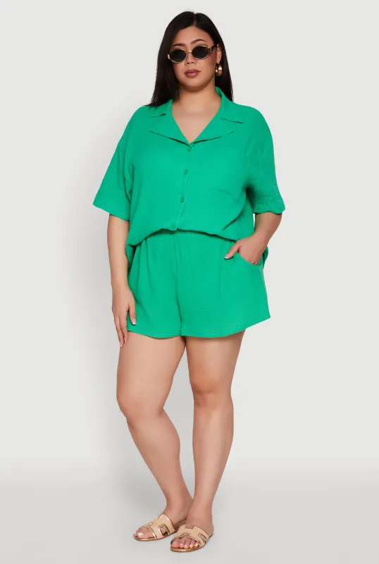 Plus Size Gauze Knit Shorts sold by Rainbow