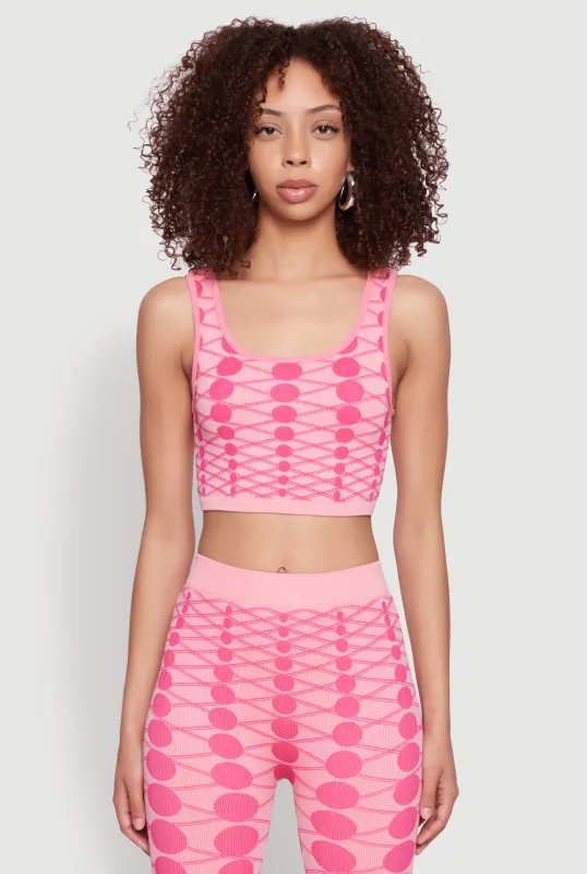 Seamless Geometric Print Crop Top sold by Rainbow