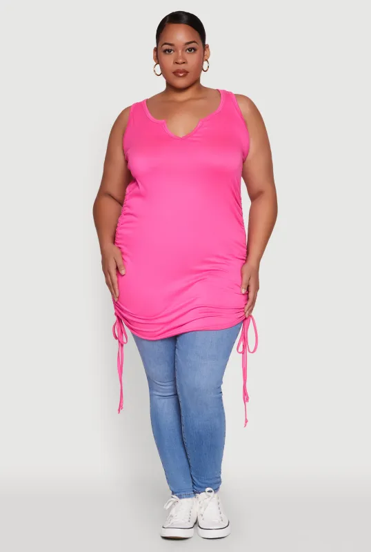 Plus Size Drawstring Side Tank Top sold by Rainbow