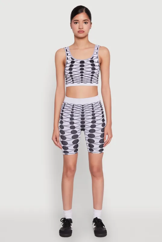 Seamless Geometric Print Biker Shorts sold by Rainbow