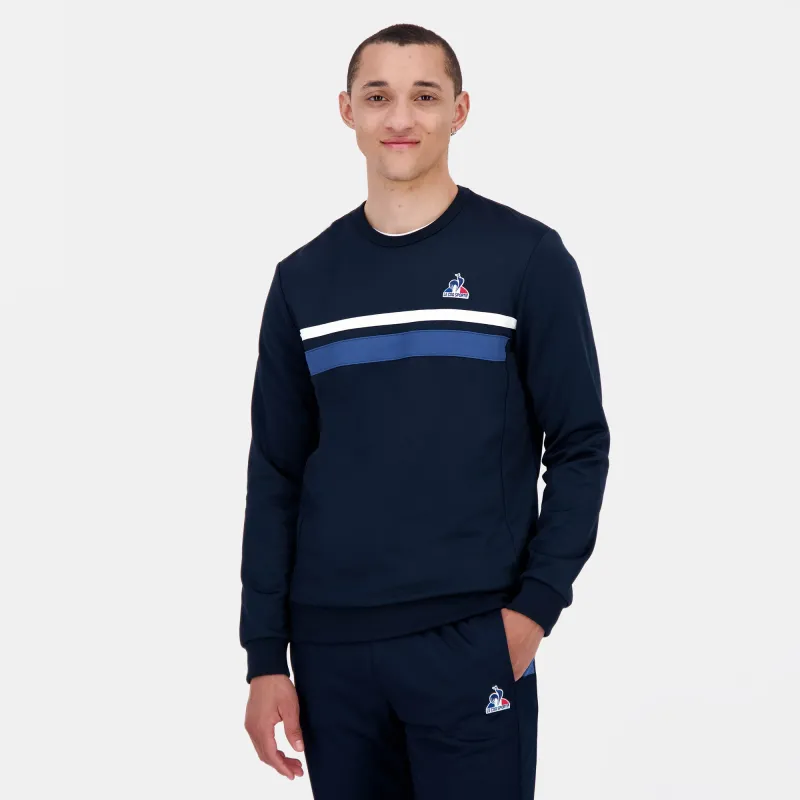 2520338-HERITAGE SP Crew SWEAT N°1 M sky captain | Sweat col rond Homme sold by Le Coq Sportif