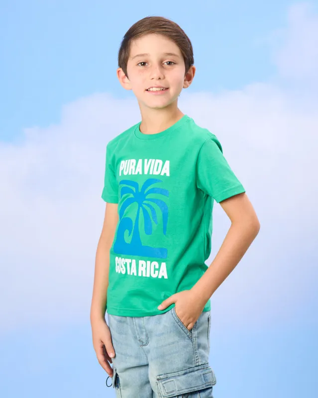 Boys Blue Pura Vida Print T-Shirt sold by Redtag