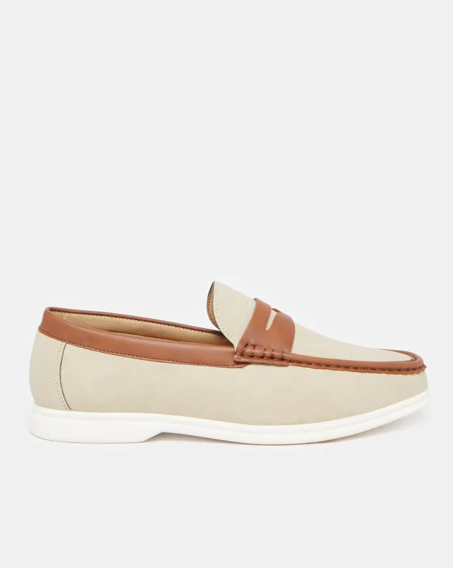 Men Brown Textured Loafer sold by Redtag