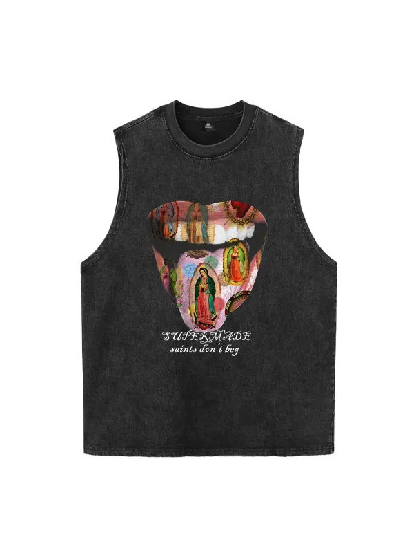 Original Saints Don' t  Beg Graphic Vest sold by Thesupermade