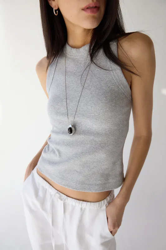 RIBBED HIGH NECK TANK TOP sold by OAK AND FORT