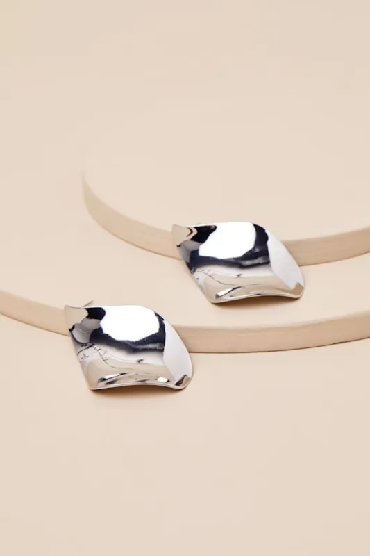 Donella Silver Statement Earrings sold by Lulus