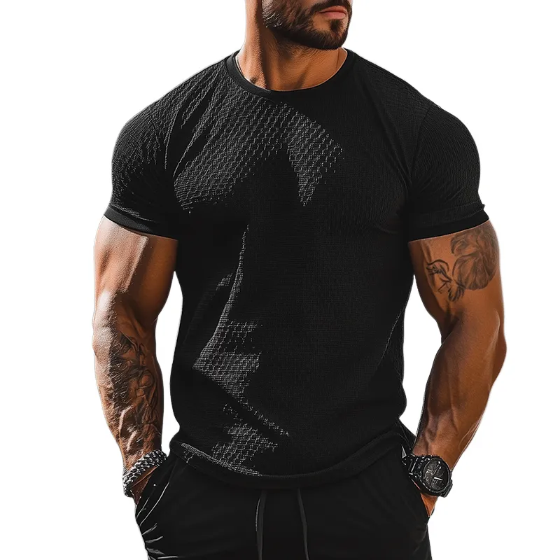 Men's Retro Casual Solid Color Round Neck Short Sleeve T-Shirt MTA1610E5TO sold by Manly