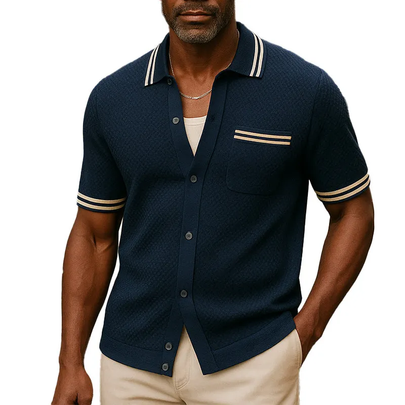 Men's Summer Breathable Textured Fabric Short-Sleeved Sports Shirt MTA2675E6P sold by Manly