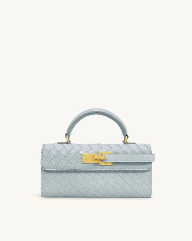 Keyla Weave Texture Top Handle Bag - Blue sold by JW PEI